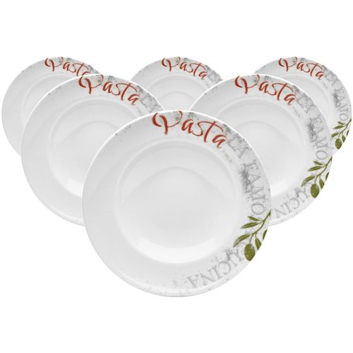 Pastateller VAN WELL "Pastateller Famosa ø 27 cm 6er Set bunt", bunt, Speiseteller