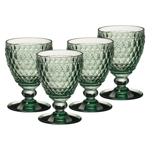 Weißweinglas VILLEROY & BOCH "Weißweingläser Boston Coloured 230 ml 4er Set", grün, Glas, Trinkgefäße, Weißweinglas