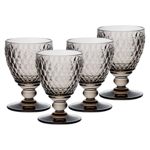 Weißweinglas VILLEROY & BOCH "Weißweingläser Boston Coloured 230 ml 4er Set", grau (smoke), Glas, Trinkgefäße, Weißweinglas