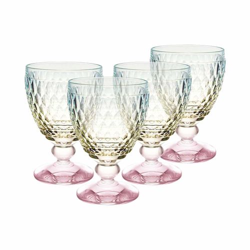 Rotweinglas VILLEROY & BOCH "Rotweingläser Boston Pearl 200 ml 4er Set bunt", bunt, 4 tlg., Glas, Trinkgefäße, Rotweinglas