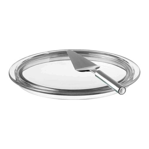 Tortenplatte LEONARDO "Tortenplatte + Tortenheber Ciao ø 31,5 cm transparent", bunt (transparent), Glas, Servierplatten, Tortenplatte