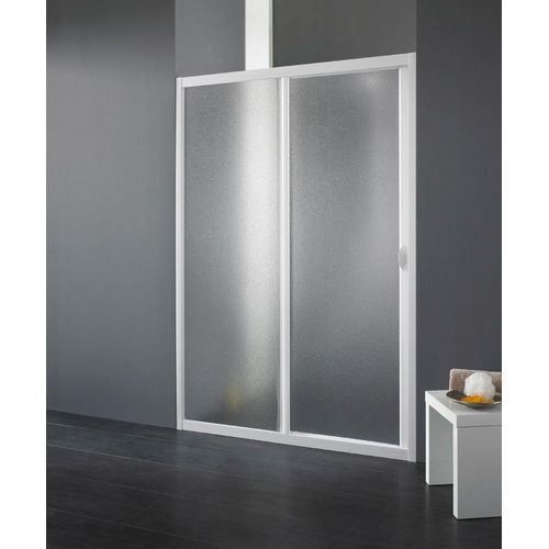 Dusch-Schiebetür FORTE "Maestro Due", weiß, B:130cm H:185cm T:2cm, Duschtüren, Duschtür, BxH: 120-130 x 185 cm