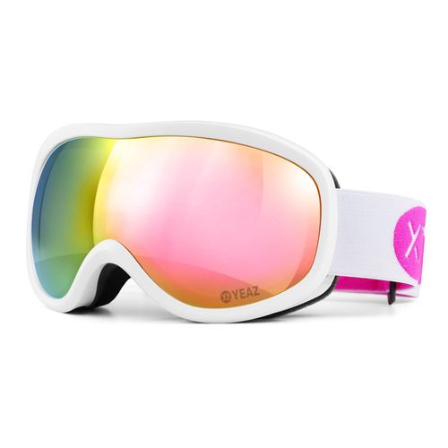 Skibrille YEAZ "Ski- und Snowboard-Brille pink/weiss STEEZE", weiß, Sportbrillen