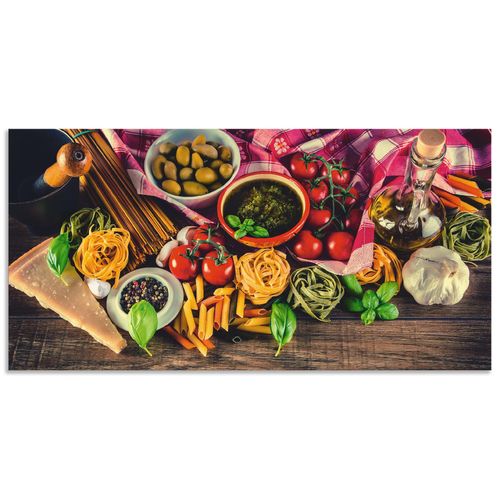 Artland "Italienisch mediterrane Lebensmittel" Lebensmittel 1 Stk. tlg. auf Holzrahmen gespannt