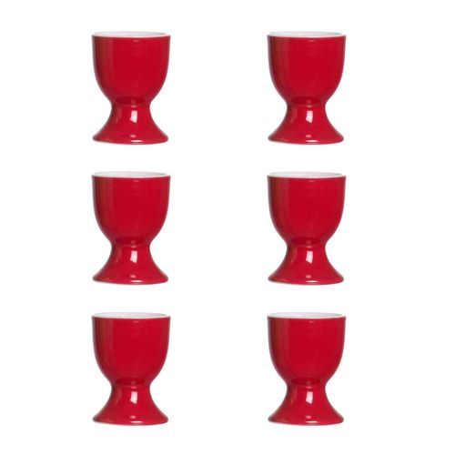 Eierbecher RITZENHOFF & BREKER "Eierbecher Doppio ø 5 cm 6er Set", rot, Porzellan, Eierbecher