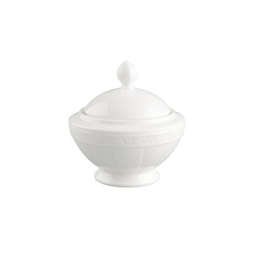 Zuckerstreuer VILLEROY & BOCH "Zuckerdose White Pearl ø 11,7 cm weiß", weiß, Zuckerstreuer