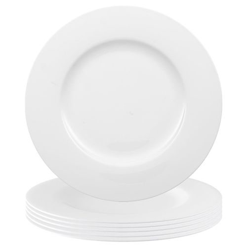 Speiseteller VILLEROY & BOCH "Speiseteller Anmut ø 27,7 cm 6er Set weiß", weiß, Speiseteller, Speiseteller