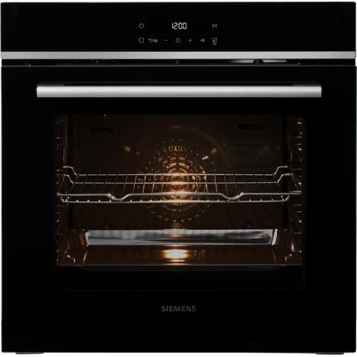 SIEMENS Pyrolyse Backofen "HB572ABS3", Energieeffizienz: A+ (A+++-D), grau (schwarz), B:59,4cm H:59,5cm T:54,8cm, Backöfen, Air Fry Funktion für knusprige Ergebnisse & Selbstreinigungsfunktion