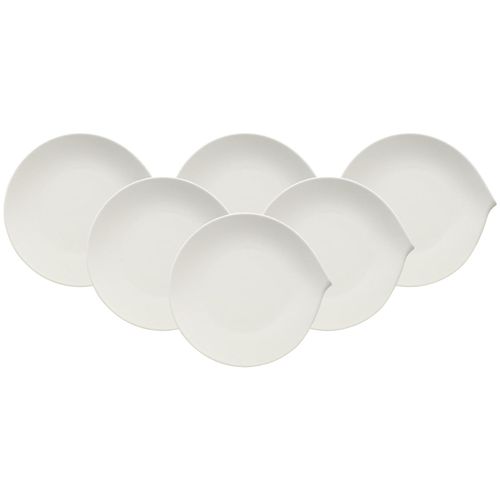 Speiseteller VILLEROY & BOCH "Speiseteller Flow ø 27 cm 6er Set weiß", weiß, Speiseteller, Speiseteller