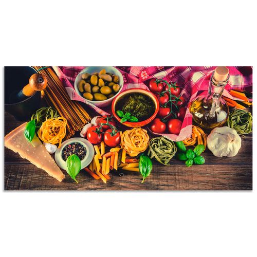 Artland "Italienisch mediterrane Lebensmittel" Lebensmittel 1 Stk. tlg. auf Holzrahmen gespannt