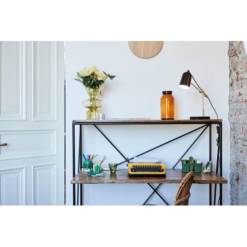 Sekretär SIT "T-NEST SHELF OFFICE LOW", schwarz (schwarz, natur), B:120cm H:120cm, Sekretäre, Sekretär, mittelhohes, offenes Sekretärregal, aus Mangoholz und Metall