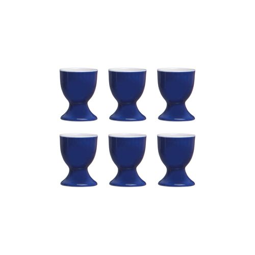 Eierbecher RITZENHOFF & BREKER "Eierbecher Doppio ø 5 cm 6er Set", blau (indigo blau), Porzellan, Eierbecher