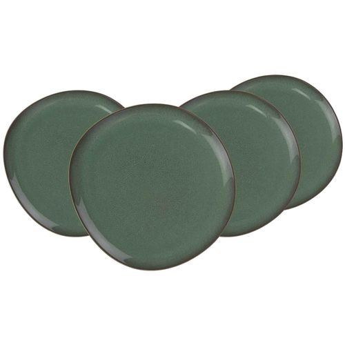 Servierplatte "Servierplatten Lave ø 32 cm 4er Set", grün (vert), Steingut, LIKE. BY VILLEROY & BOCH, Servierplatten, Servierplatte