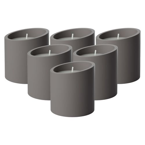 Duftkerze VILLEROY & BOCH "Duftkerzen Fantasy New Moon Home ø 8,6 x 9,1 cm 6er Set taupe", grau (taupe), 6 tlg., Kerzen