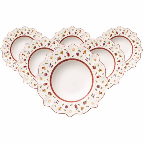 Suppenteller VILLEROY & BOCH "Suppenteller Toy's Delight ø 26,4 cm 6er Set bunt", bunt, L:26,4cm, Speiseteller