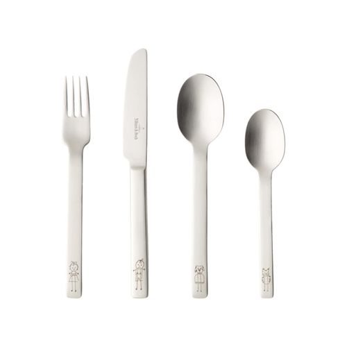 Kinderbesteck VILLEROY & BOCH "Kinderbesteck One 4er Set silber", silber, Essbesteck-Sets