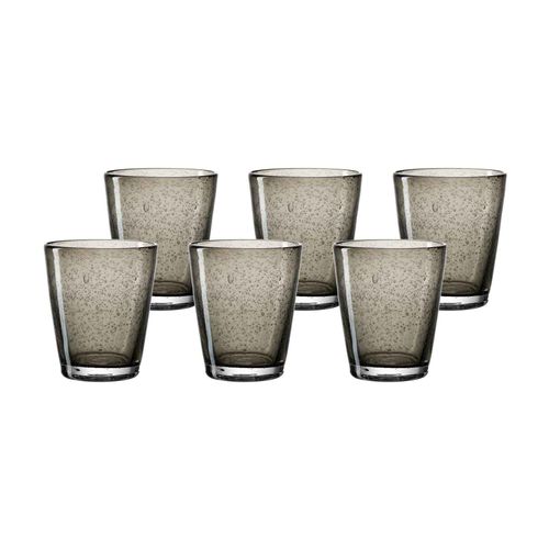 Glas LEONARDO "Trinkgläser Burano 330 ml 6er Set grau", grau, Glas, Trinkgefäße, GlaeserSet Trinkglas