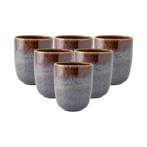 Becher "Becher ohne Henkel Lave 400 ml 6er Set", beige, 6 tlg., Steingut, LIKE. BY VILLEROY & BOCH, Trinkgefäße, Becher