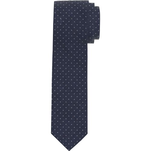 Krawatte OLYMP "Seidenkrawatte", Herren, blau (marine), Seide, Minimalmuster, Krawatten