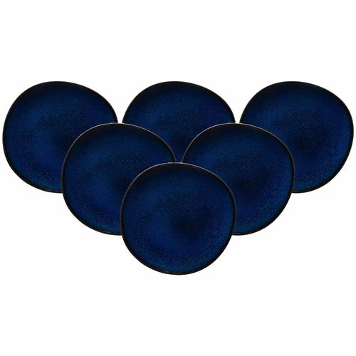 Frühstücksteller "Frühstücksteller Lave ø 23 cm 6er Set", blau (bleu), LIKE. BY VILLEROY & BOCH, Speiseteller