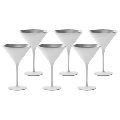 Cocktailglas STÖLZLE "Cocktailschalen Elements 240 ml 6er Set", bunt (weiß, silber), Glas, Trinkgefäße, Cocktailglas