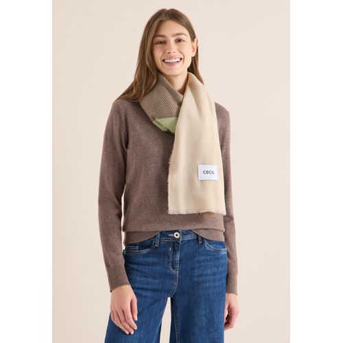 Halstuch CECIL, Damen, Gr. onesize, urban taupe, Stoff, 100% Polyester, gemustert, Modetücher, mit grafischem Muster