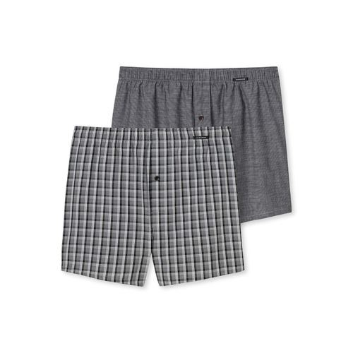 Webboxer SCHIESSER "Web-Boxershorts 2er Pack", Herren, Gr. 4XL, grau, Obermaterial: 100% Baumwolle CO., Unterhosen