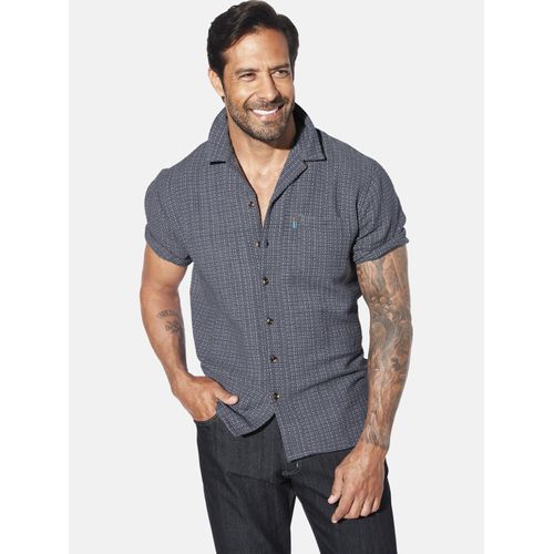 Kurzarmhemd JAN VANDERSTORM "Kurzarmhemd LEIFBOR", Herren, Gr. XL, weit, blau, Obermaterial: 100% Baumwolle CO., Hemden
