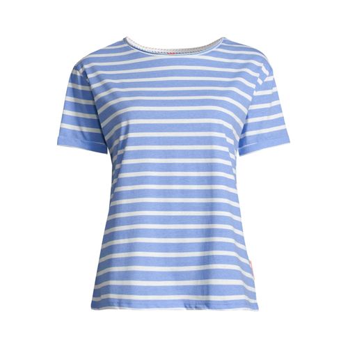 T-Shirt SALZHAUT "Shirt OPDEELEN", Damen, Gr. S, blau (sanftes weiß, sky), Obermaterial: 50% Baumwolle CO. 50% Polyester PES., Shirts T-Shirt