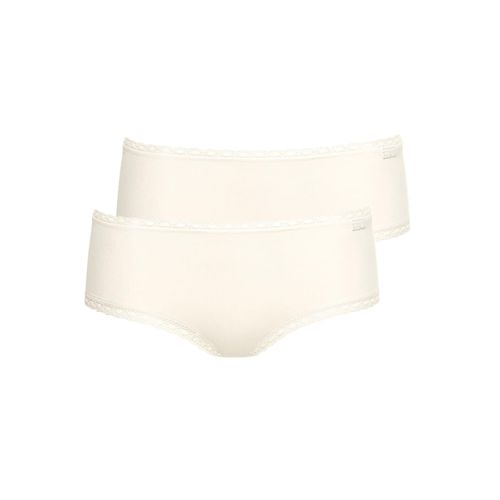 Panty LISCA "2er Pack Damen Panty Ines", Damen, Gr. 38, beige (cream), Spitze, Obermaterial: 95% Baumwolle CO. 5% Elasthan EL., Unterhosen Panty