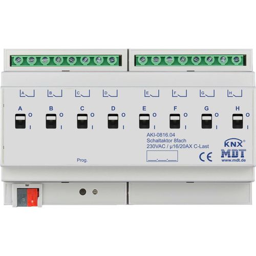 MDT technologies Schaltaktor 8-fach 8TE REG, 16/20A, 230VAC AKI-0816.04