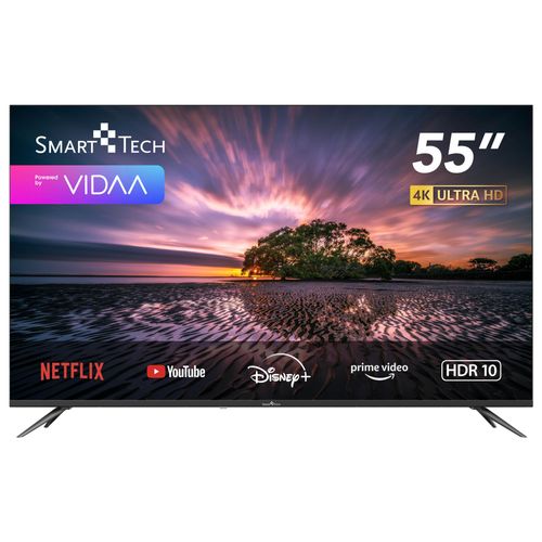Smart Tech 55UV10V1, 4K UHD LED Vidaa Fernseher, 139 cm (55") , Netflix, YouTube, Amazon Prime Video, Disney+