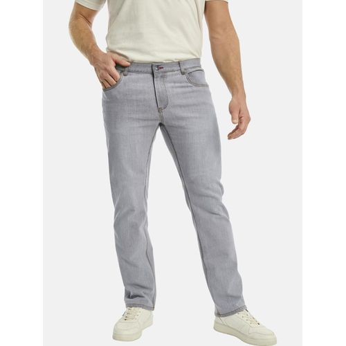 5-Pocket-Jeans JAN VANDERSTORM "Tiefbundjeans SEIBOLD", Herren, Gr. 33, N-Gr, grau (hellgrau), Obermaterial: 78% Baumwolle CO. 20% Polyester COOLMAX PES(Coolmax). 2% Elasthan EL., Jeans 5-Pocket-Jeans