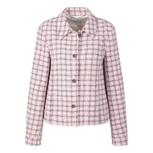 Outdoorjacke MADELEINE "Jacke Tweedjacke mit Hemdkragen", Damen, Gr. 48, rosa (eisrose, multicolor), Obermaterial: 70% Baumwolle CO. 25% Polyester PES. 5% sonstige Fasern AF., Modern, Jacken Outdoorjacke