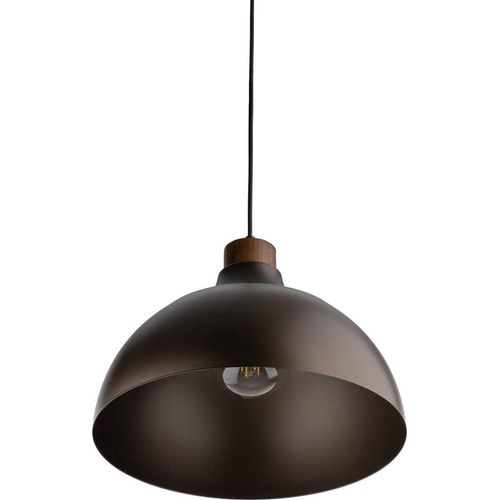 Envostar Hängeleuchte Kaitt, braun, Ø 34 cm, Holzdetail
