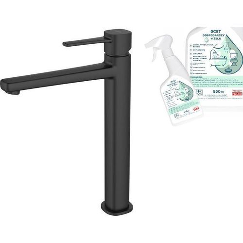 Einhebel-Waschtischarmatur, hoch, GLAMOUR, schwarz, gratis Haushaltsessig-Gel