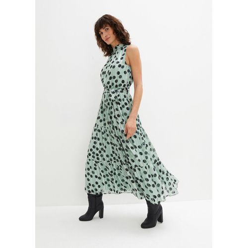 bonprix Chiffonkleid mit Glitzer, grün, Gr.42, festliches Chiffonkleid mit edlen Glitzerfäden