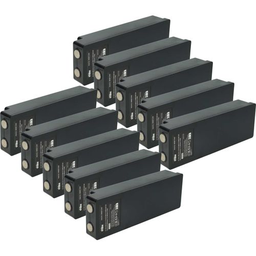 vhbw 10x Akku kompatibel mit Scanreco Palfinger, RC400, PALFINGER 592 Industrie-Funkfernsteuerung Fernbedienung (2000 mAh, 7,2 V, NiMH) - Schwarz