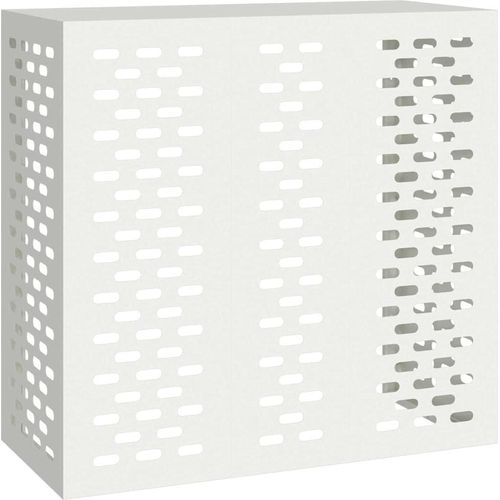Klimaanlagenabdeckung Weiß 110 x 50 x 105 cm Stahl
