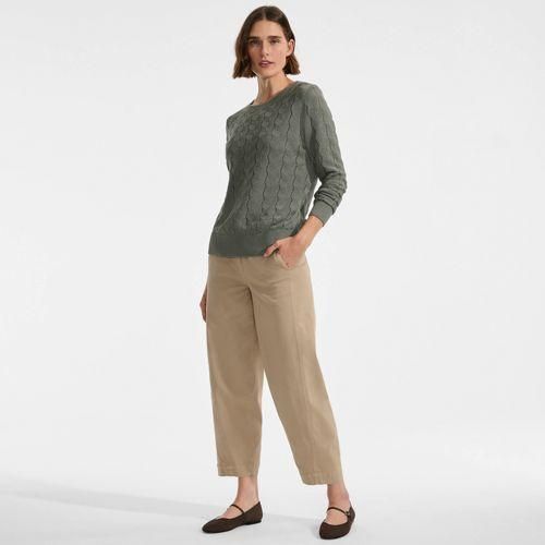 Barrel-Chinos High Waist aus Lyocell-Mix, Damen, Braun, Baumwolle/Baumwoll-Mischung, by Lands' End