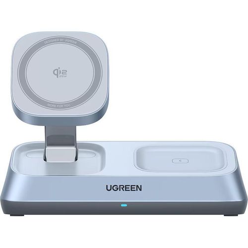 Ugreen 3-in-1 MagSafe Qi2 25-W-Magnet-Wireless-Ladegerät, Blau