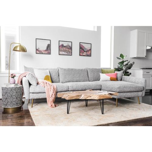 Ecksofa Antonius Webstoff Grau rechts