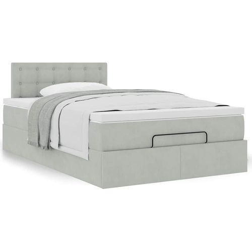 Maison Exclusive - Ottomanische Bett mit Matratze Hellgrau 120x190 cm Samt