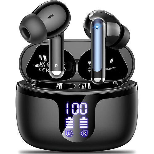 In-Ear-Kopfhörer,Bluetooth 5.4, mit 4 ENC,Geräuschunterdrückung,Mikrofon,kabellos, HiFi, Stereo,42 Stunden,LED-Wiedergabe,Sport-Kopfhörer, IP7-Display