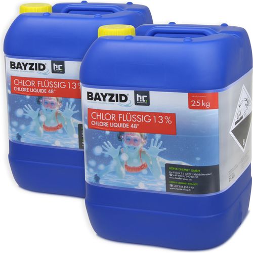 2x25 kg BAYZID® Flüssigchlor 13% zur effektiven Pool Desinfektion