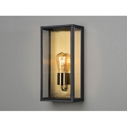 Konstsmide 7349-758, Wandbeleuchtung für den Außenbereich, Schwarz, Messing, Glas, Stahl, IP44, Fassade, I