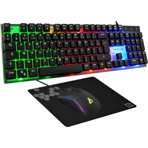 Gamer-Paket Azerty RGB, Gaming-Tastatur mit 105 Tasten und 19 Tasten Anti-Ghosting – Gamer-Maus 2400 DPI – Gaming-Mauspad PC PS4 Ps5 Xbox One/Series