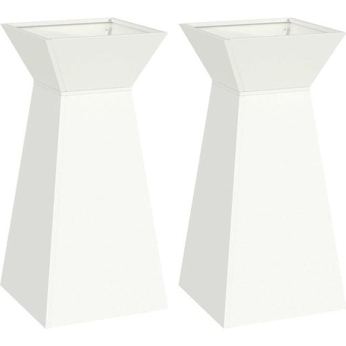 Säulen Pflanzer 2 pcs Weiß 35 x 35 x 73 cm