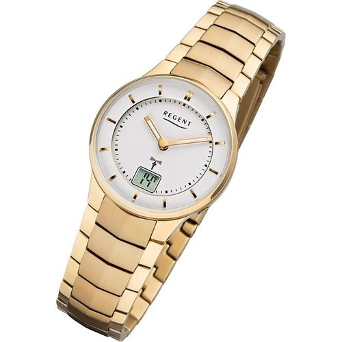 Regent Damen Funkuhr FR-263 mit digitaler Datumsanzeige