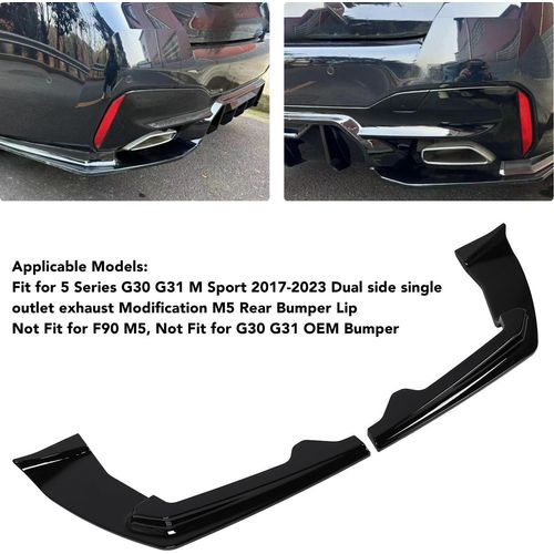 2 Stück Heckstoßstangensplitter, glänzend schwarz, verbessern das Erscheinungsbild, sportliches Design für 5er G30 G31 M Sport